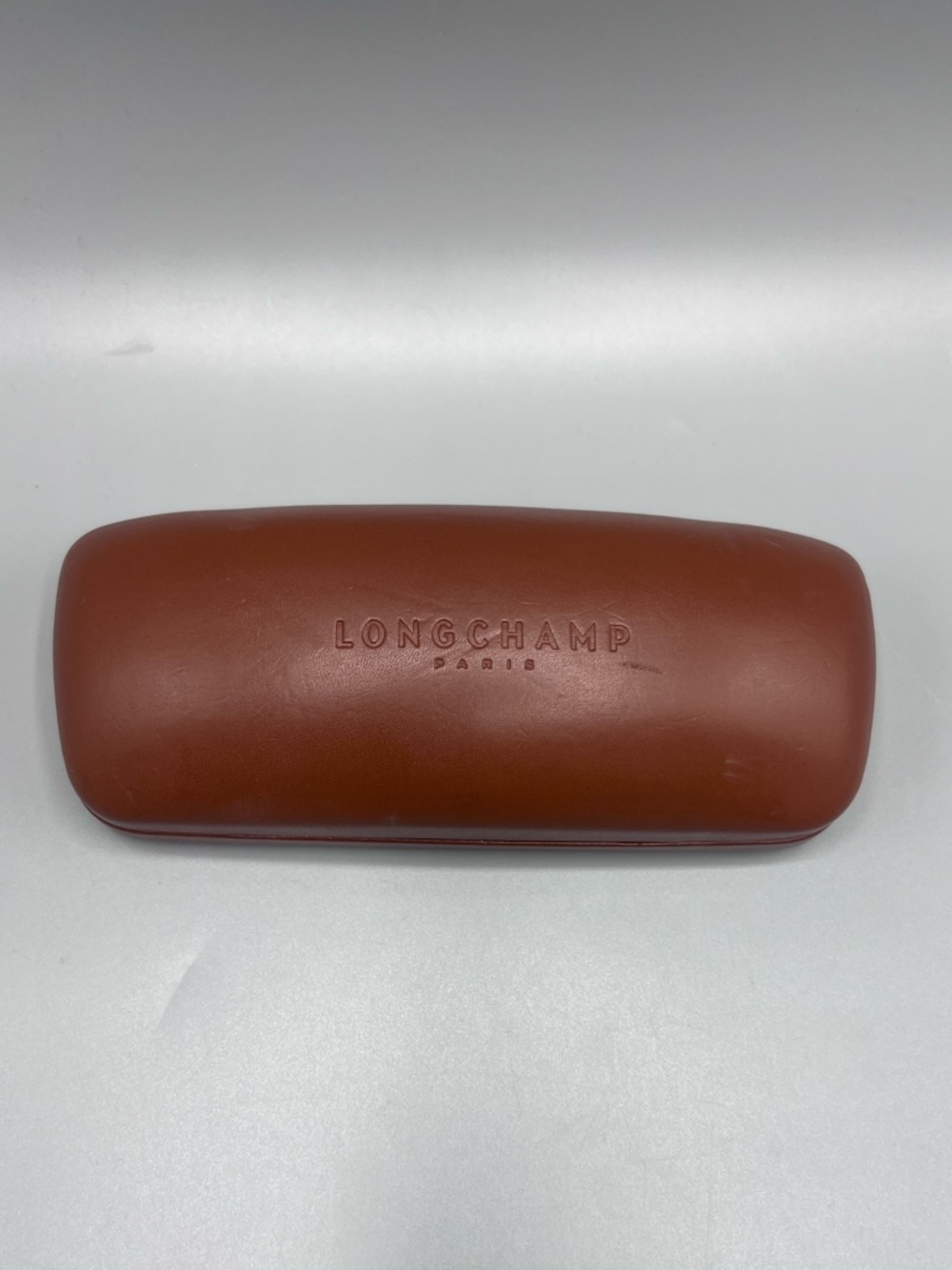 Longchamp Paris Brown Leather Hard Shell Sunglasses Eyeglasses Case
